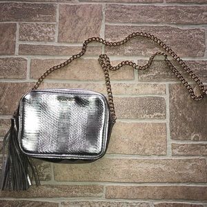 VS Small Silver Tassel Gold Chain Bag
